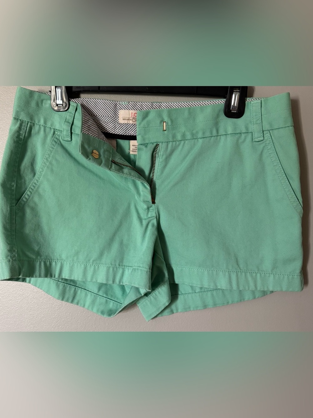 J. Crew Mint Green Cotton Jean-Style Shorts